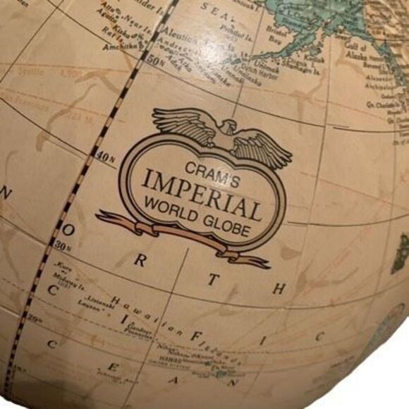 Vintage Cram’s Imperial World 12” Globe With Metal Base - Picture 7 of 8